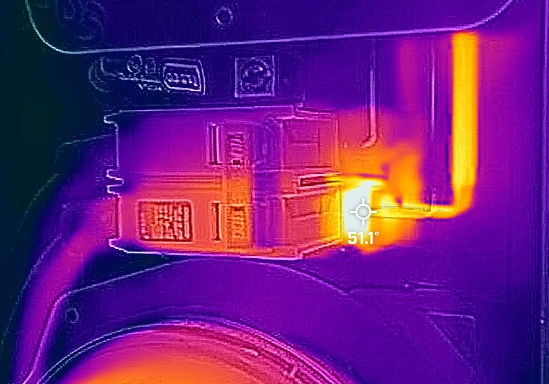Headline image, Infrared thermographic image of a breaker taken by Building Mavens