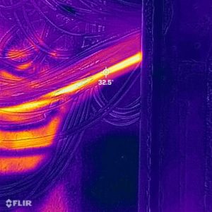 Infrared thermographic image of a wire taken by Building Mavens