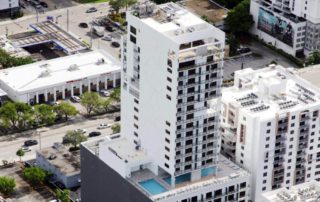 Aerial drone photo of Smart Brickell Tower I in Miami, FL during its developer turnover report inspection.