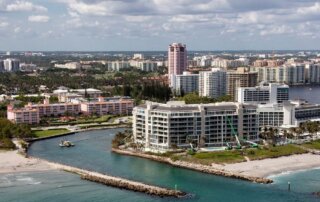 Aerial view of Boca Raton beachline.